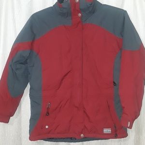 Authentic L.L. Bean primaloft bomber coat red/grey